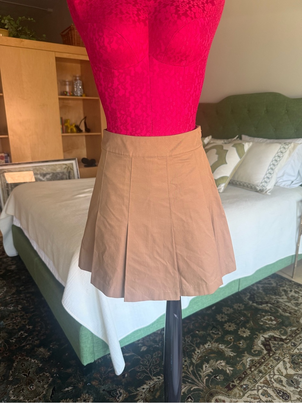H&M Camel Pleated Mini Skirt